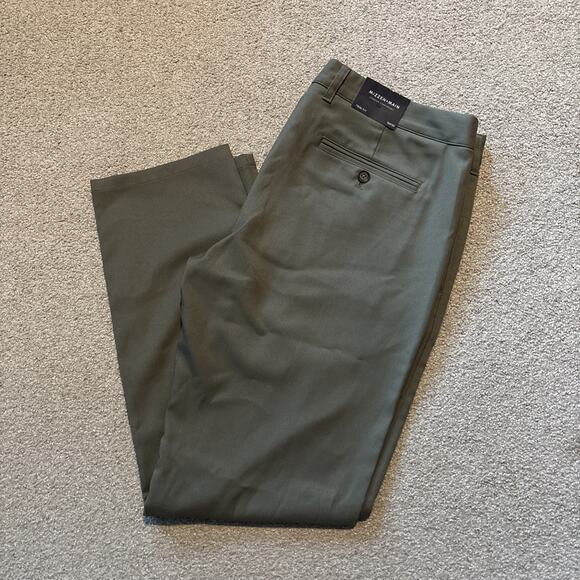 Mizzen Main Pants Men 36X30 Baron Dark Green Performance Chino Trim Fit Slim NWT - Picture 1 of 10